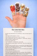 "LITTLE RED HEN" + STORY - Set of 4 finger puppets