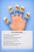 "FIVE LITTLE DUCKS" + STORY - Set of 5 finger puppets
