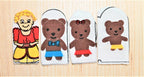 "GOLDILOCKS AND THE THREE LITTLE BEARS" + STORY - Set of 4 finger puppets