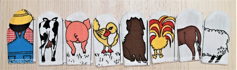 "OLD MCDONALD HAD A FARM" + STORY - Set of 8 finger puppets