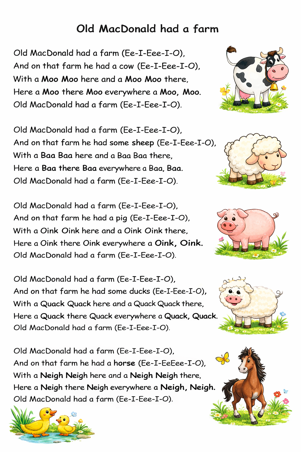 "OLD MCDONALD HAD A FARM" + STORY - Set of 8 finger puppets