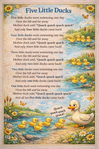 "FIVE LITTLE DUCKS" + STORY - Set of 5 finger puppets